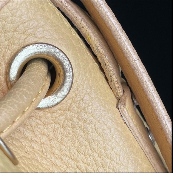 Dooney and Bourke AWL leather Palomino Yellow mini drawstring bucket bag purse - Picture 10 of 16